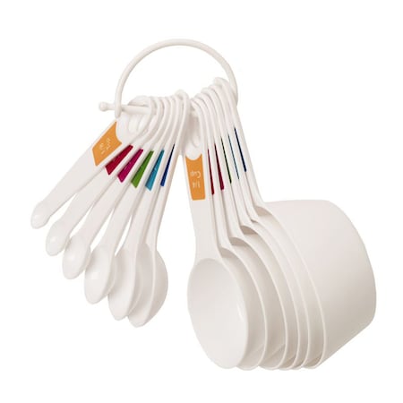 Lifetime Farberware Plastic White Measuring Spoon and Cup Set 5216060